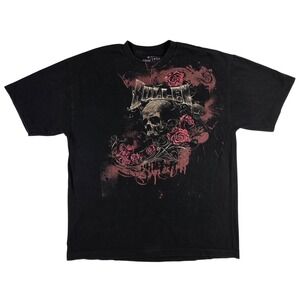Sullen Art‎ Collective Mens XL Black Skull Roses Tattoo Graphic T-Shirt USA Made
